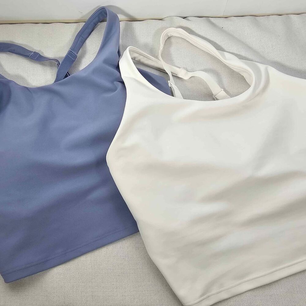 Two Active Support Bras - Size Women's Small.  Color Blue and White.